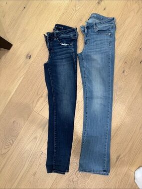 American Eagle Outfitters Women’s Dark Blue & Light Blue Jeans Set